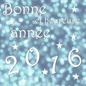 快乐新的一年到 2016 年，法国3d 渲染