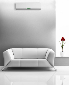 现代室内空调3d 渲染插图