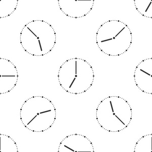 白色背景上的时钟图标无缝模式。矢量图