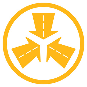 合并方向圆形的图标照片