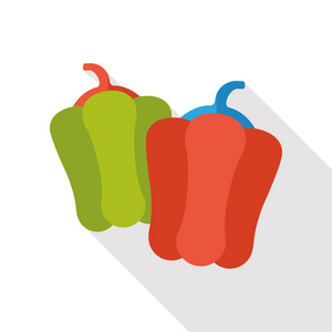 蔬菜青椒平面图标图片