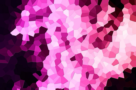 彩色抽象几何组成, 从黑色纸张背景上的粉红色各种多边形和三角形的几何图案