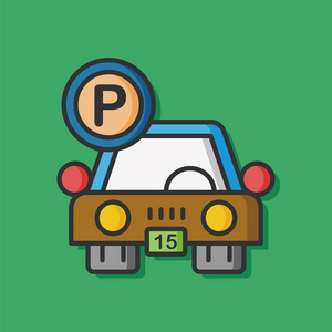 停车场汽车矢量图标图片