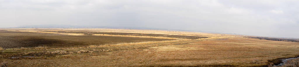 三角洲的河流 Evros，希腊，全景视图的一部分