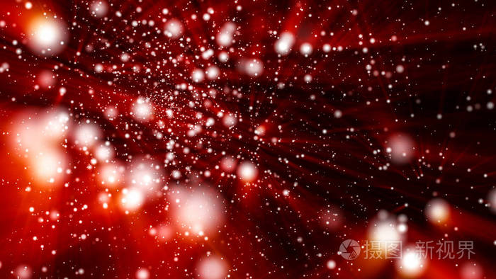 红色抽象背景渲染发光粒子