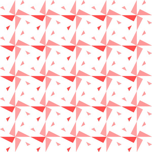白色背景下的红色和粉红色几何图案的抽象