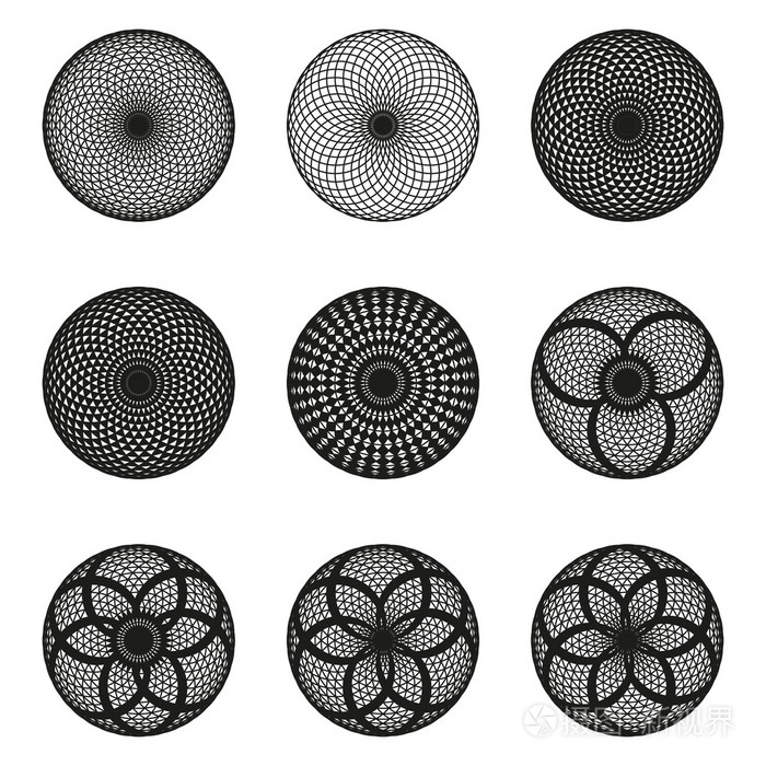 单色而优雅的模式.黑色和白色几何圆形图案