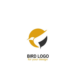 鸟标志, 鸟图标以圈子概念, 矢量图标