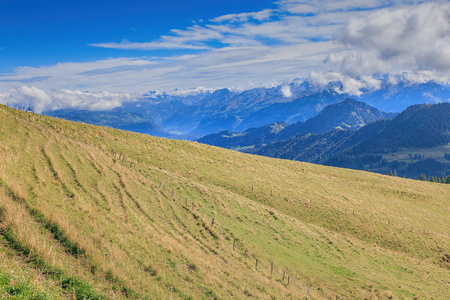 在瑞士阿尔卑斯山 Rigi 为视角