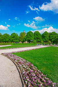 Hofgarten 公园在慕尼黑在春天, 德国