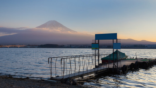 富士山背景日落