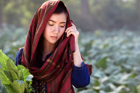 美丽的老挝女人肖像