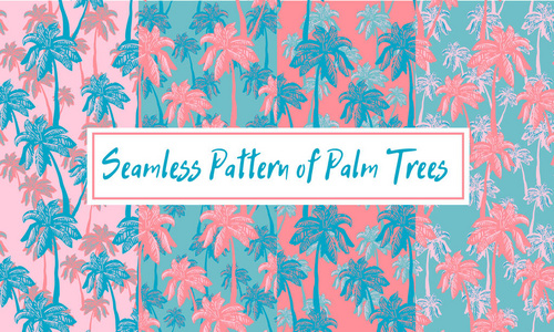 美丽的无缝花卉图案背景棕榈树, 棕榈树的无缝模式