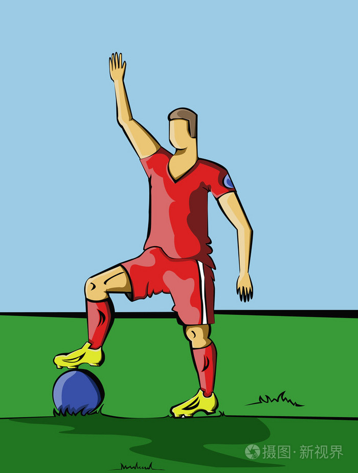 足球运动员红色运动服插画-正版商用图片0opqvk-摄图新视界