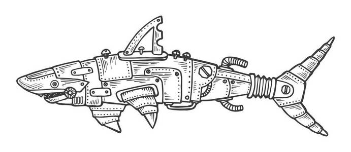 载体机械熊动物雕刻载体机械鹰鸟动物雕刻载体蒸汽朋克方式鱼水虎鱼