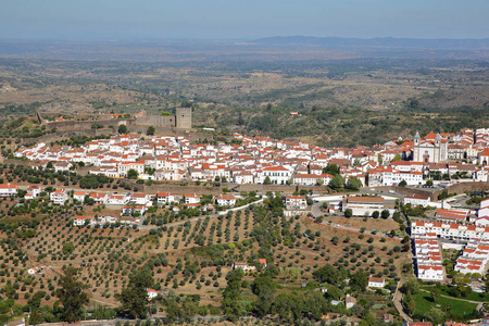 卡斯特洛德 Vide，葡萄牙 旧城的鸟瞰图