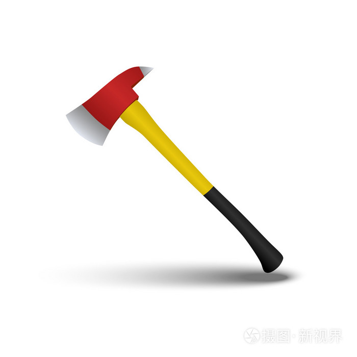 消防斧孤立在白色背景
