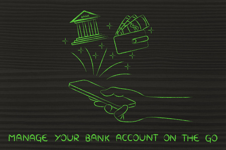 概念的管理你的银行账户在线