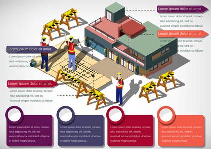 信息图形的房子结构概念的插图图片