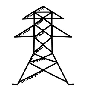 电塔平面矢量图标图片