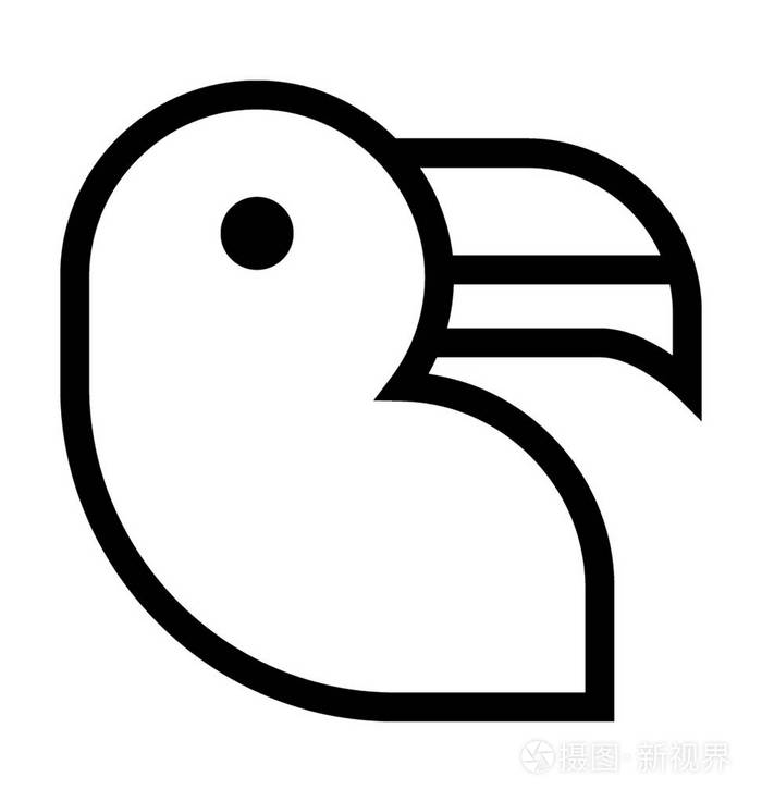 鸭平面矢量图标