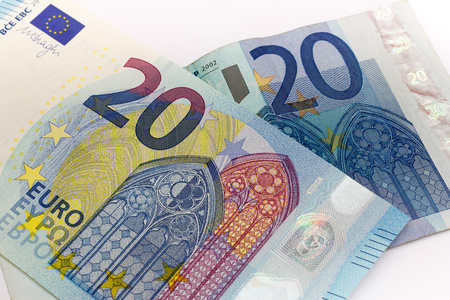 老和新二十 20 欧元纸币条例草案前面从欧洲系列