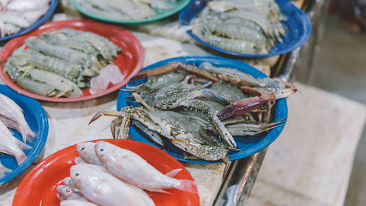 泰国鱼类市场特写