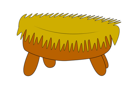 圣诞空耶稣马槽矢量符号,图标设计.孤立在白色背景上的插图照片