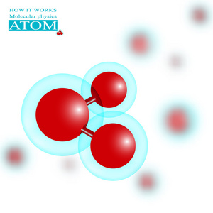 分子物理学红色原子图片