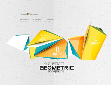 与选项，几何纸的风格的抽象信息横幅