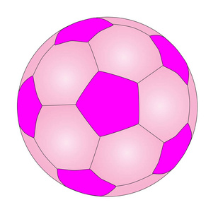 一个典型的足球在粉红色孤立的白色背景