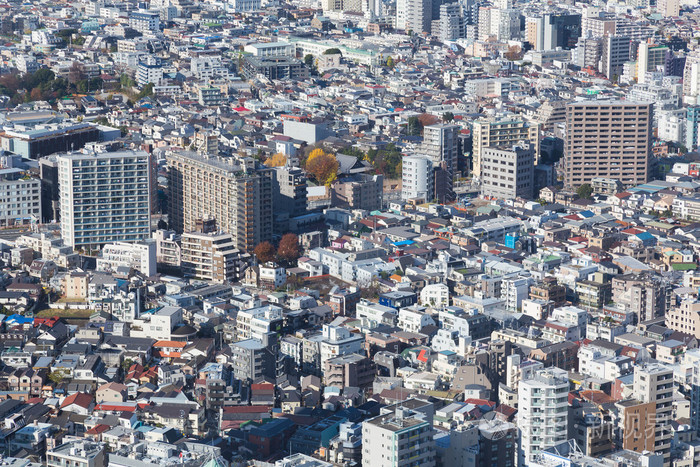 日本东京鸟瞰图居住区