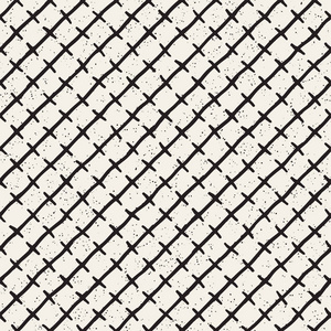 手工绘制线无缝蹩脚图案。黑白的抽象几何重复平铺纹理