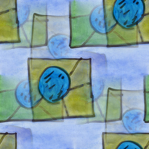 艺术蓝绿立体抽象风格毕加索无缝墙