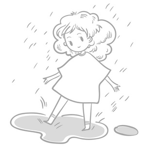 孩子水坑图片-孩子水坑素材-孩子水坑插画-摄图新视界