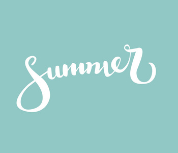 Summer.Brush 手写刻字。矢量图。现代书法