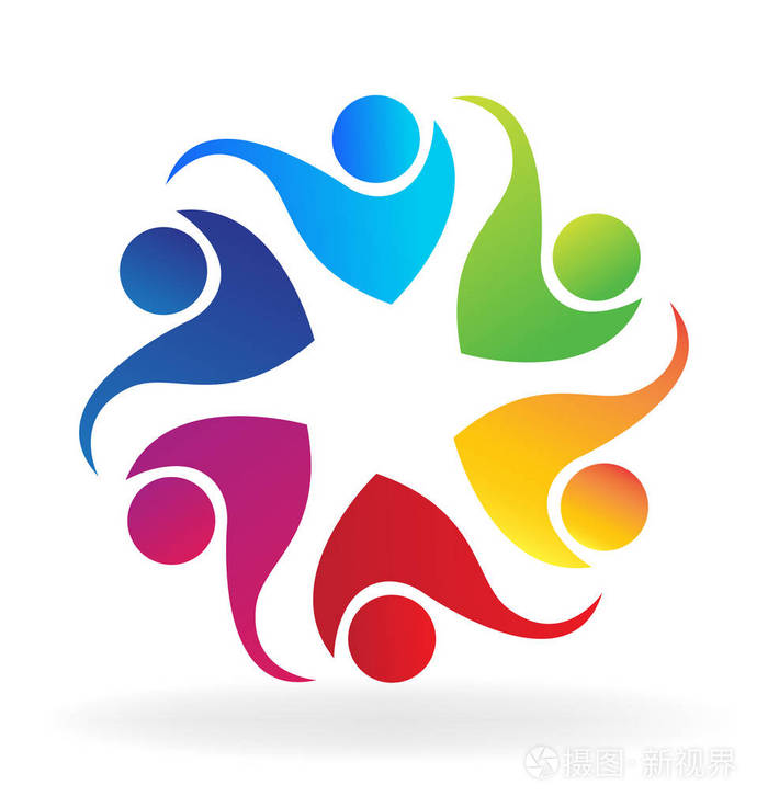 徽标团队拥抱人