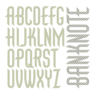 矢量资本凝聚字母的字母集, 用 spirograph 图案制作, guilloche 点缀。可用于银行标志创建