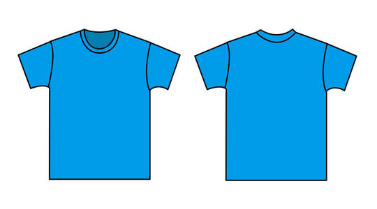 空白 t 恤模板.前面和后面照片