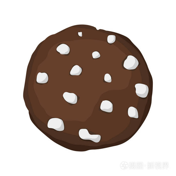一块巧克力曲奇饼干巧克力饼干图标矢量图