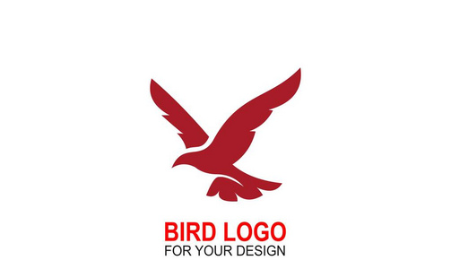 抽象飞鹰标志, 鸟标志设计, 矢量插图照片
