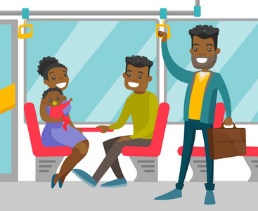 黑人乘坐公共交通工具旅行照片