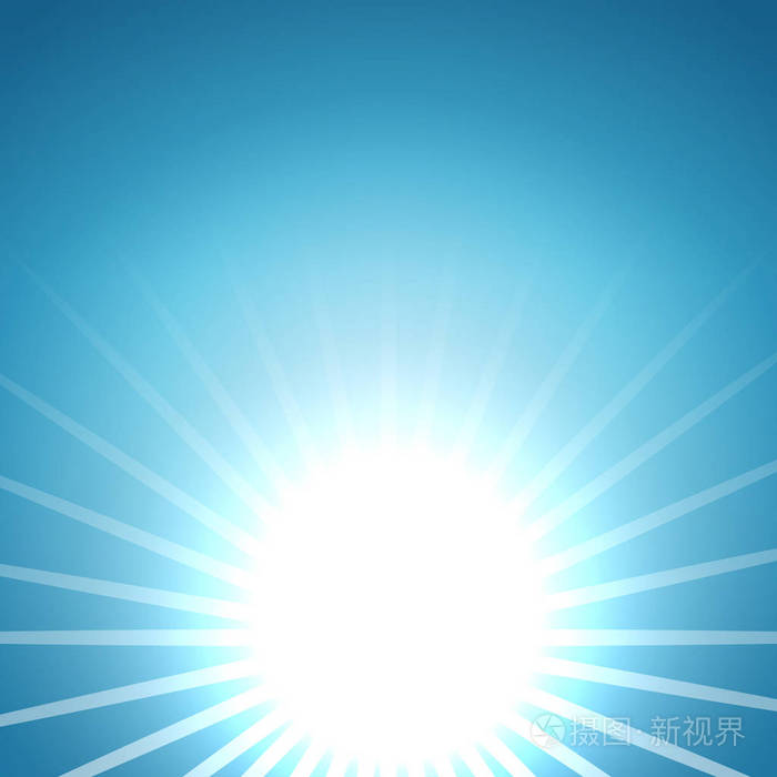 抽象向量上升的太阳背景.夏日热晨背景插图