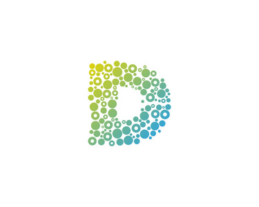 字母 D 气泡标志设计元素