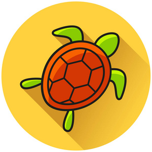 龟圆环橙色图标概念的例证