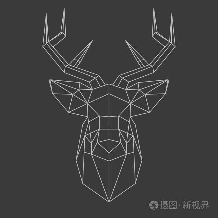 多边形头部的鹿插画-正版商用图片0or1m7-摄图新视界