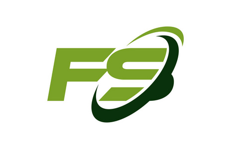 fs 徽标旋风椭圆绿色字母矢量概念照片