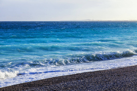 地中海上风景如画的海浪线