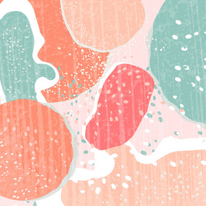 创意抽象带纹理的背景有很多颜色的斑点.不同的形状.潮流风格.