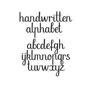 手写的字体。矢量 Abc。现代书法字母表。手刻字